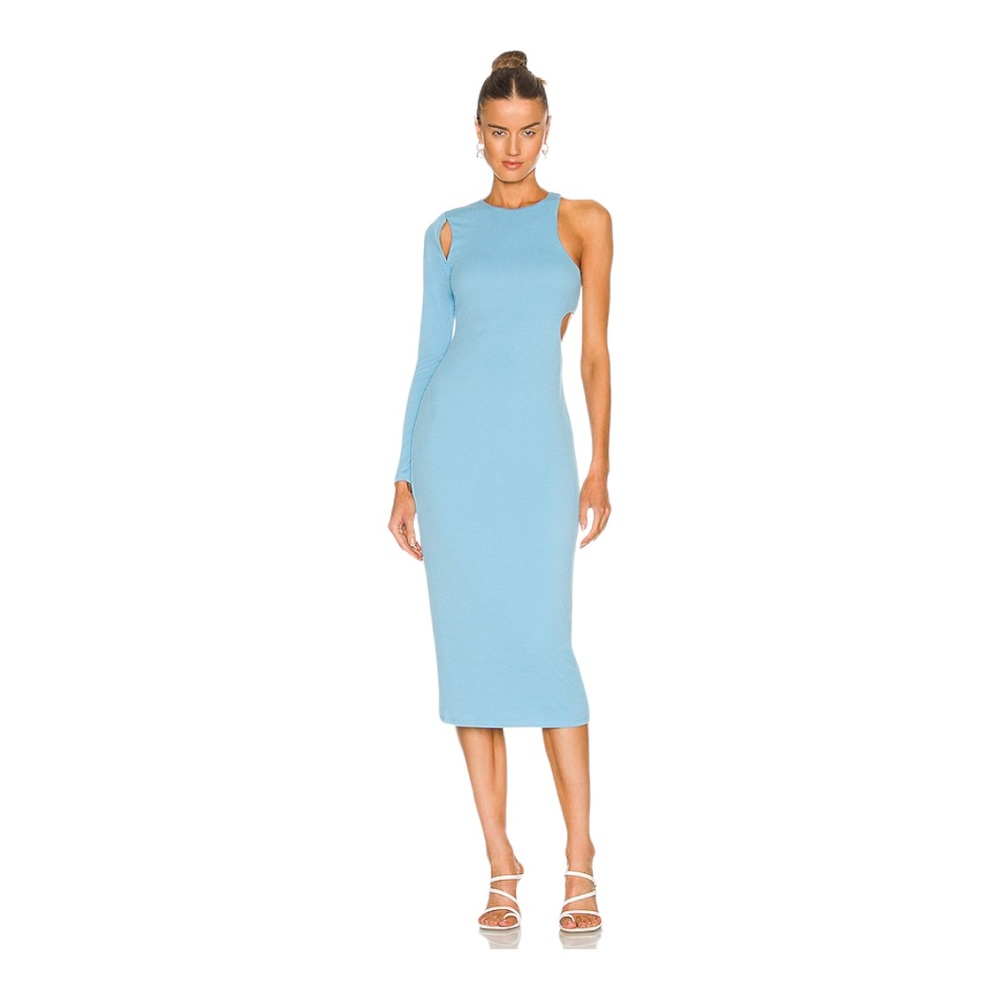 H:ours Joelle Midi Dress in Cyan Blue Size Small